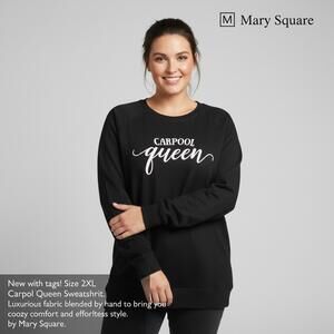 Mary Square Carpool Queen Sweatshirt Size 2XL Black